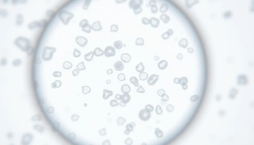 A high-quality, close-up image of colony-forming units (CFUs) under a microscope lens, showcasing the intricate structures and patterns of beneficial probiotic bacteria. The CFUs should be clearly visible, with a crisp, well-lit focus that emphasizes their size, shape, and distribution. The background should be clean and neutral, allowing the CFUs to stand out prominently. Capture the scientific nature of the subject, conveying a sense of analytical precision and attention to detail. Utilize a shallow depth of field to create a sense of depth and focus the viewer's attention on the key elements. The overall mood should be one of technical clarity and informative illustration, suitable for educating readers about the importance of CFUs in probiotic products for pets. A high-quality, close-up image of colony-forming units (CFUs) under a microscope lens, showcasing the intricate structures and patterns of beneficial probiotic bacteria. The CFUs should be clearly visible, with a crisp, well-lit focus that emphasizes their size, shape, and distribution. The background should be clean and neutral, allowing the CFUs to stand out prominently. Capture the scientific nature of the subject, conveying a sense of analytical precision and attention to detail. Utilize a shallow depth of field to create a sense of depth and focus the viewer's attention on the key elements. The overall mood should be one of technical clarity and informative illustration, suitable for educating readers about the importance of CFUs in probiotic products for pets.